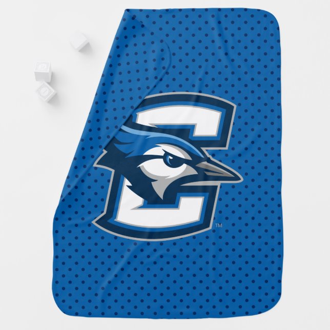 Creighton University Polka Dot Pattern Baby Blanket (In Situ)