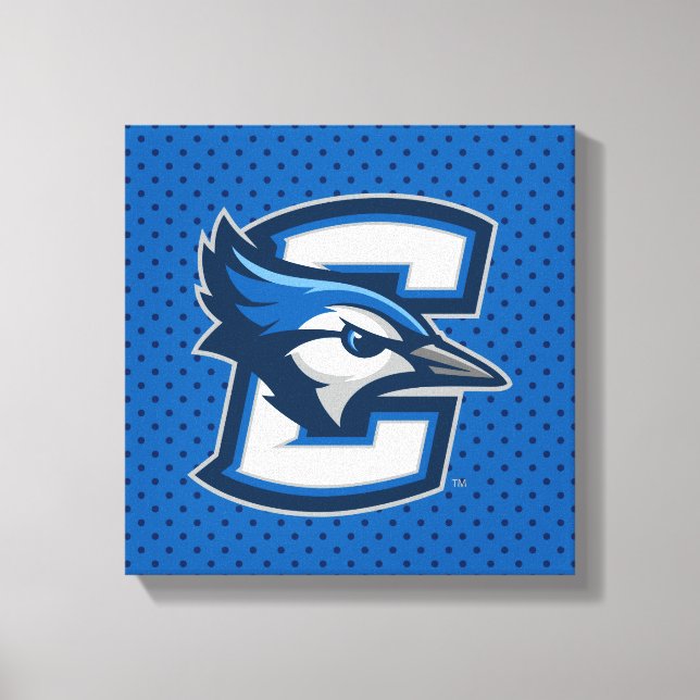 Creighton University Polka Dot Pattern Canvas Print (Front)