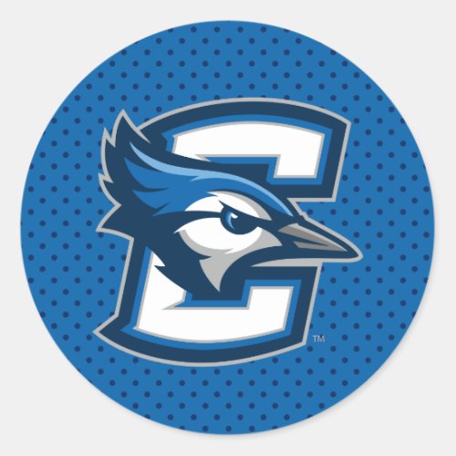 Creighton University Polka Dot Pattern Classic Round Sticker