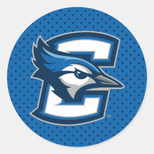 Creighton University Polka Dot Pattern Classic Round Sticker