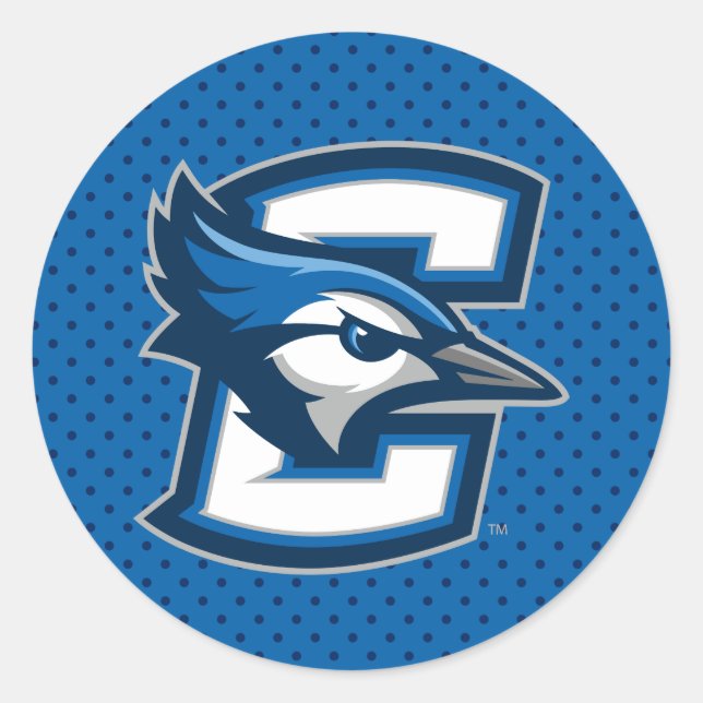 Creighton University Polka Dot Pattern Classic Round Sticker (Front)