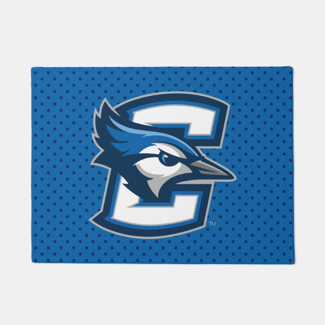 Creighton University Polka Dot Pattern Doormat (Front)