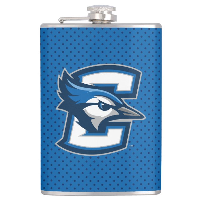Creighton University Polka Dot Pattern Flask (Front)