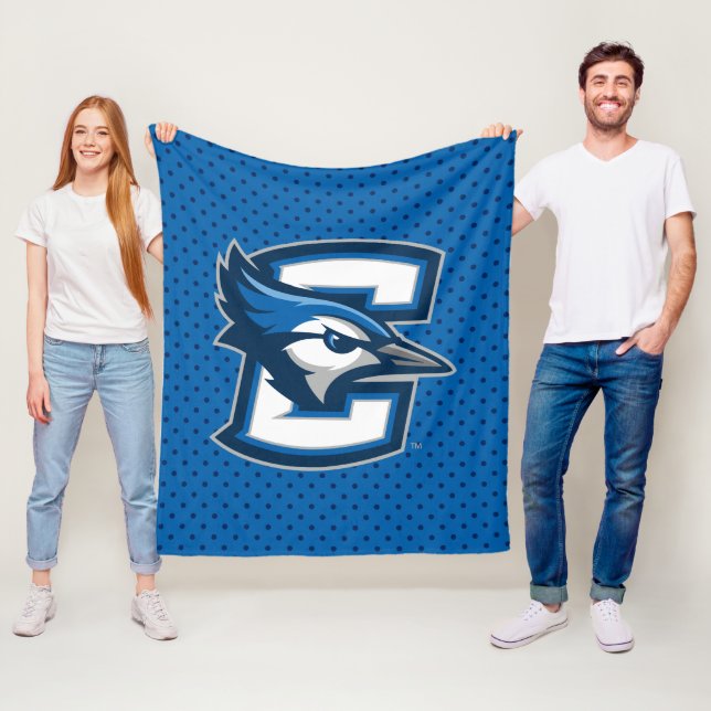 Creighton University Polka Dot Pattern Fleece Blanket (In Situ)