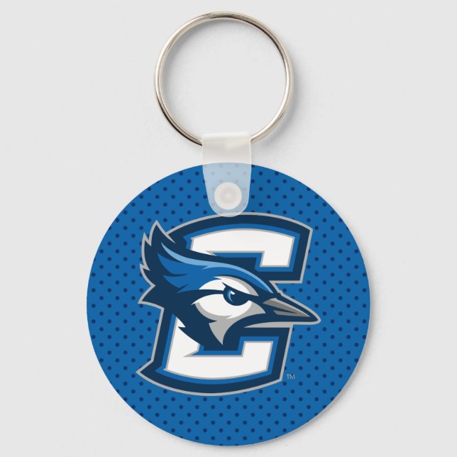 Creighton University Polka Dot Pattern Keychain (Front)