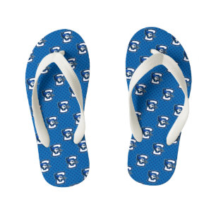 Creighton University Polka Dot Pattern Kid's Flip Flops