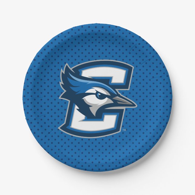 Creighton University Polka Dot Pattern Paper Plates (Front)