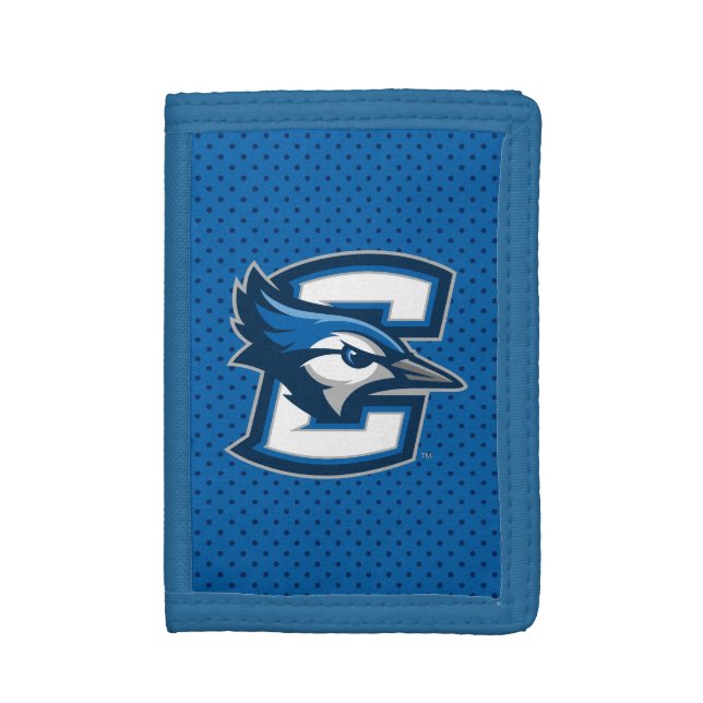 Creighton University Polka Dot Pattern Trifold Wallet (Front Vertical)