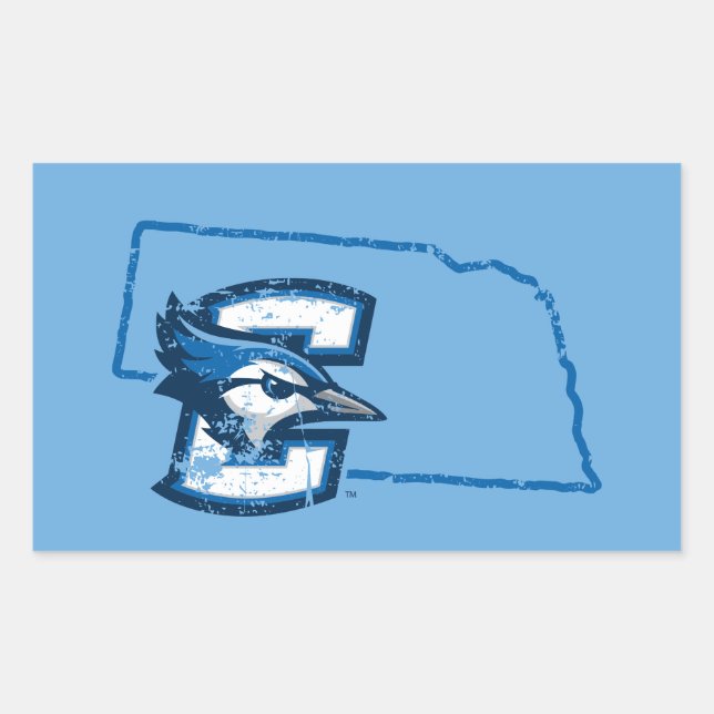 Creighton University State Love Rectangular Sticker (Front)
