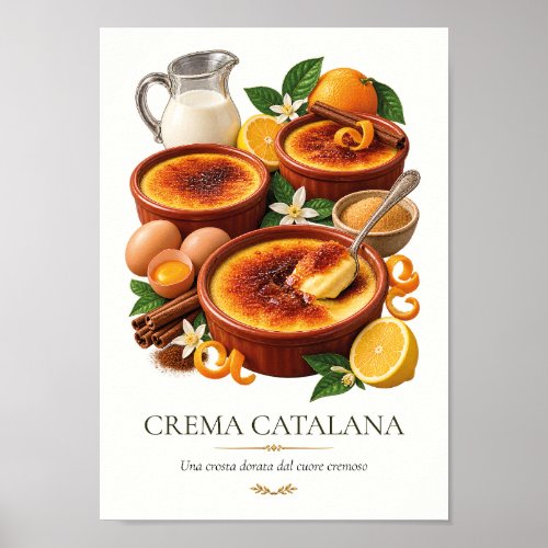 Crema Catalana – Vintage Italian Dessert Poster