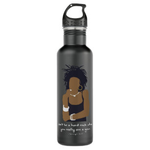 Creme Album Lauryn Hill Minimalist Portrait Hip Ho Stainless Steel Water Bottle