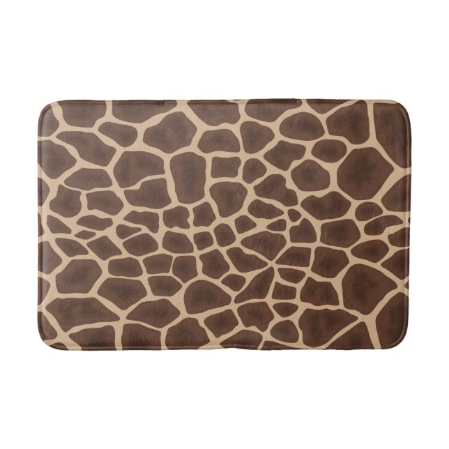 Creme Braune Giraffe Flushing Bath Mat (Front)