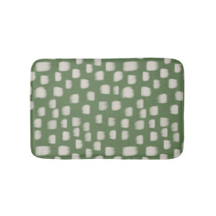 Creme brushstrokes on sage green - 1 bath mat