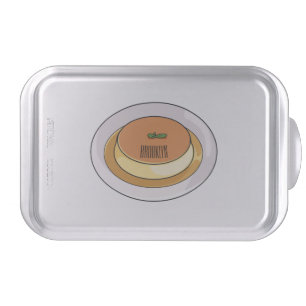 Creme caramel cartoon illustration cake pan