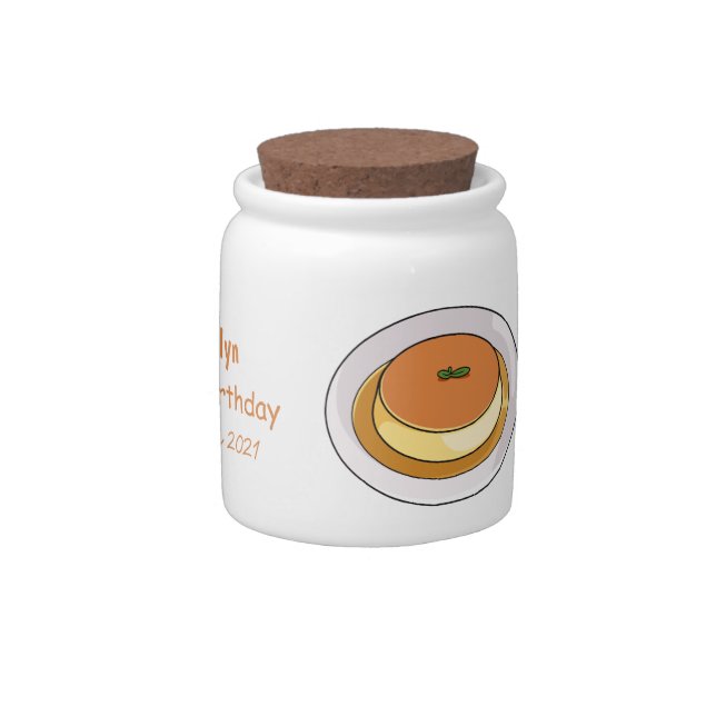 Creme caramel cartoon illustration  candy jar (Right)