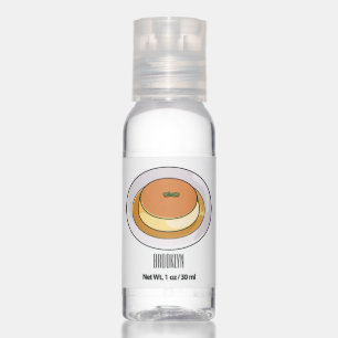 Creme caramel cartoon illustration hand sanitizer