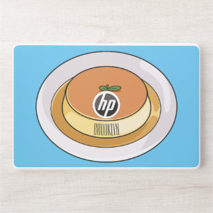 Creme caramel cartoon illustration HP laptop skin
