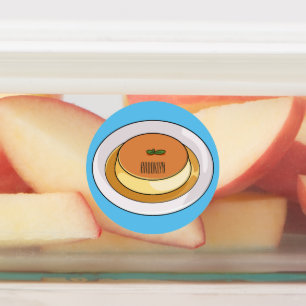 Creme caramel cartoon illustration labels