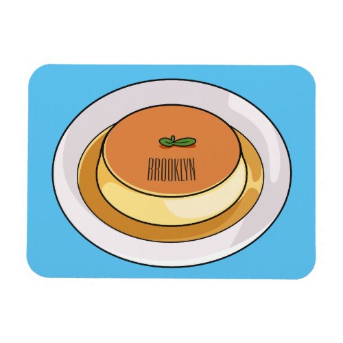 Creme caramel cartoon illustration  magnet