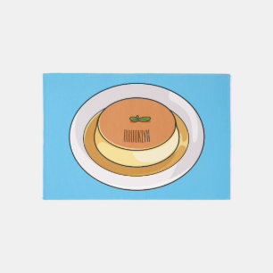 Creme caramel cartoon illustration rug