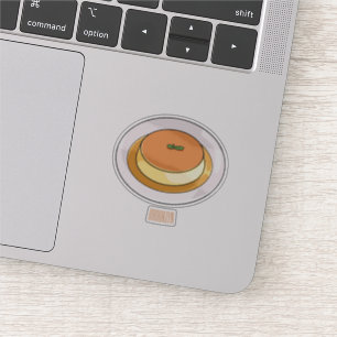 Creme caramel cartoon illustration sticker