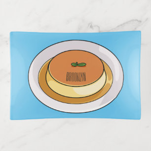 Creme caramel cartoon illustration trinket tray