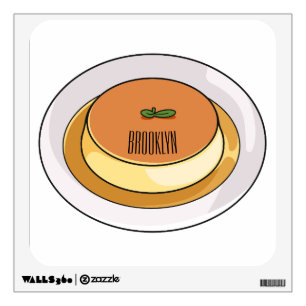 Creme caramel cartoon illustration wall decal