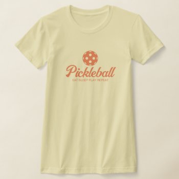 Creme Color Pickleball Slim Fit T Shirt For Women by imagewear at Zazzle