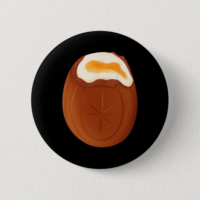 Creme Egg Chocolate Easter Quirky Weird Funny  Button (Front)