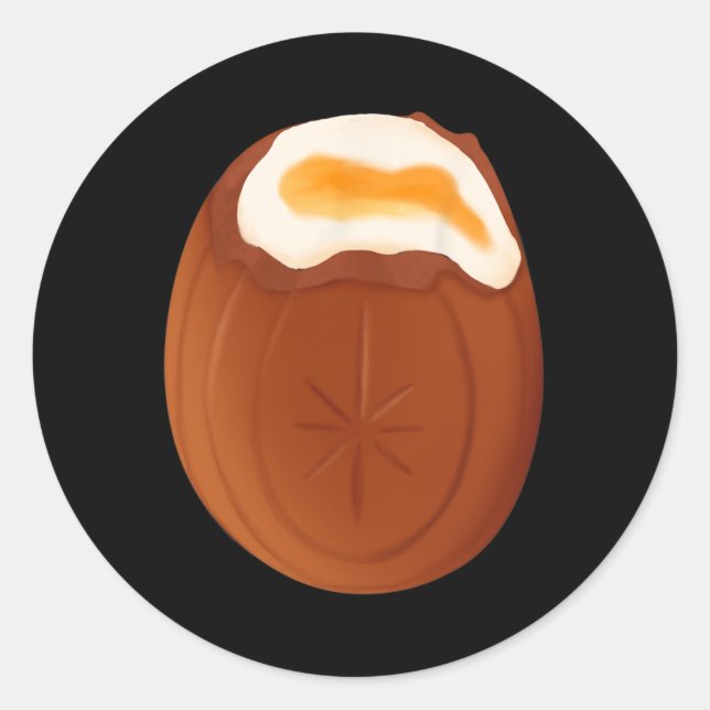 Creme Egg Chocolate Easter Quirky Weird Funny  Classic Round Sticker (Front)