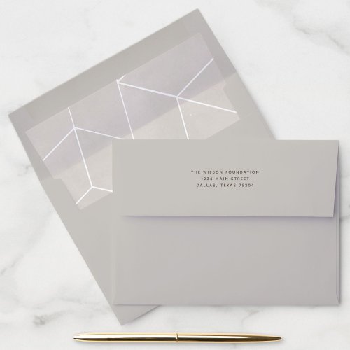 Creme Geometric Gala Return Address Envelope