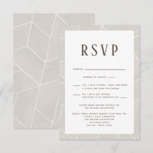 Creme Geometric Gala RSVP Card