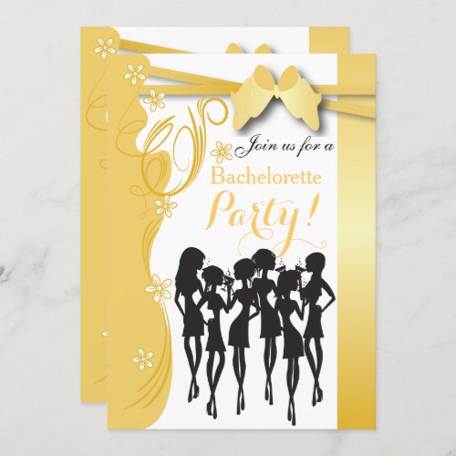 Creme Golden Yellow Party Girl Events Invitation