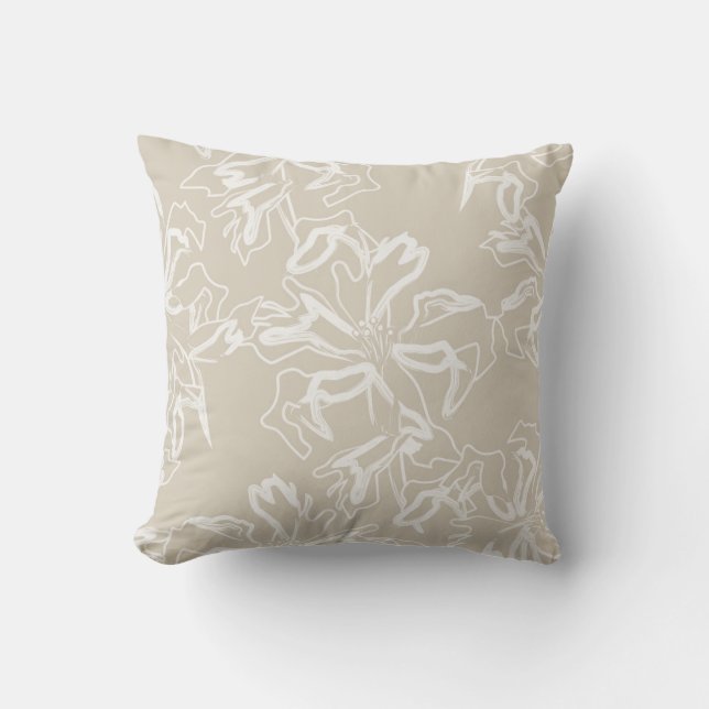 CREME n WHITE THROW PILLOW (Front)