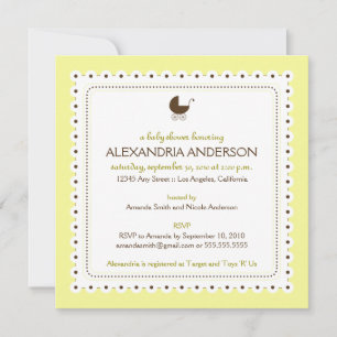 (Creme) Precious Custom Baby Shower Invitation