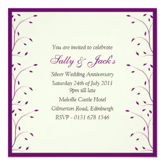 Creme & Purple Anniversary Party Invitation