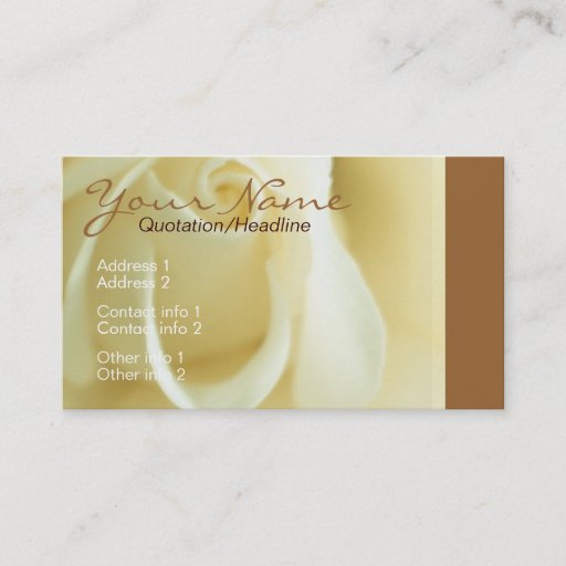 Customizable Creme Rose Business Card