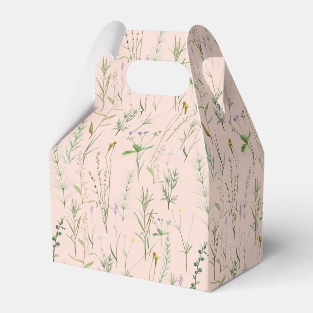 Creme spring weed garden Favor Box (Back Side)