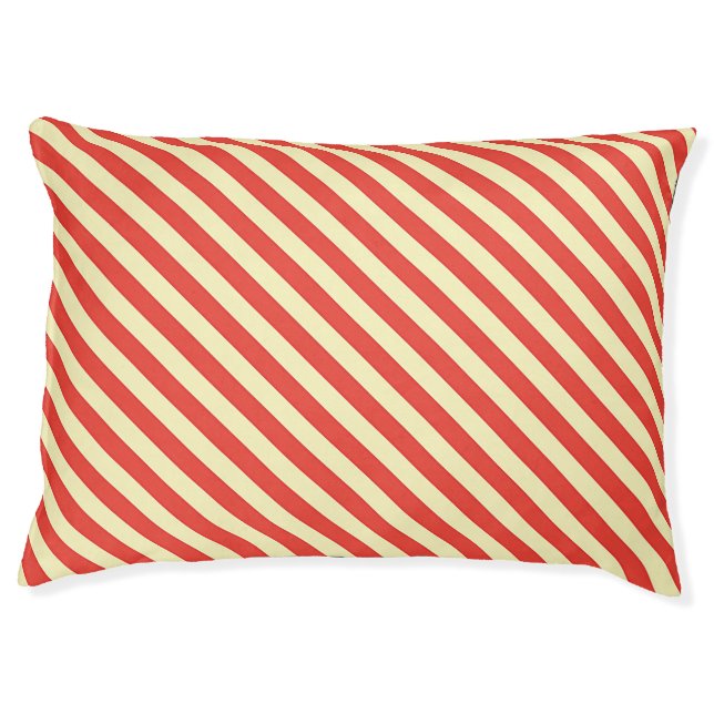 Creme + Stripes Dog  Pet Bed (Front)
