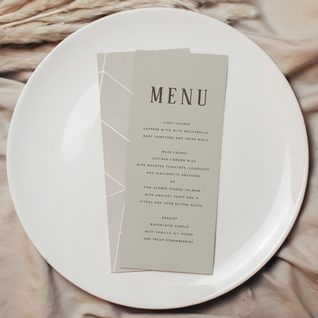 Creme Watercolor Geometric Gala Menu (Creme Watercolor Geometric Gala Menu)