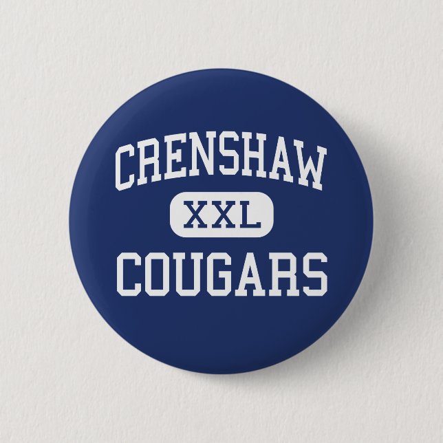 Crenshaw - Cougars - High - Los Angeles California Button (Front)