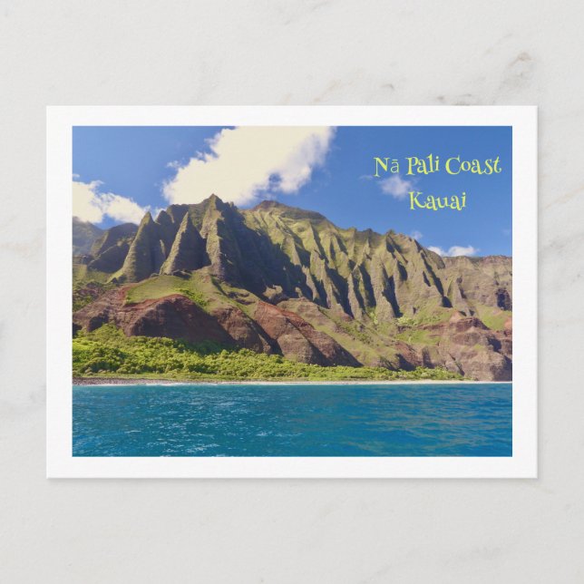 Crenulated Cliffs Of Nā Pali Coast, Kauai Postcard (Front)