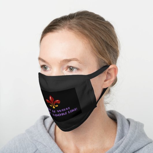 Creole French Decorative Cotton Face Mask This is (Angled)