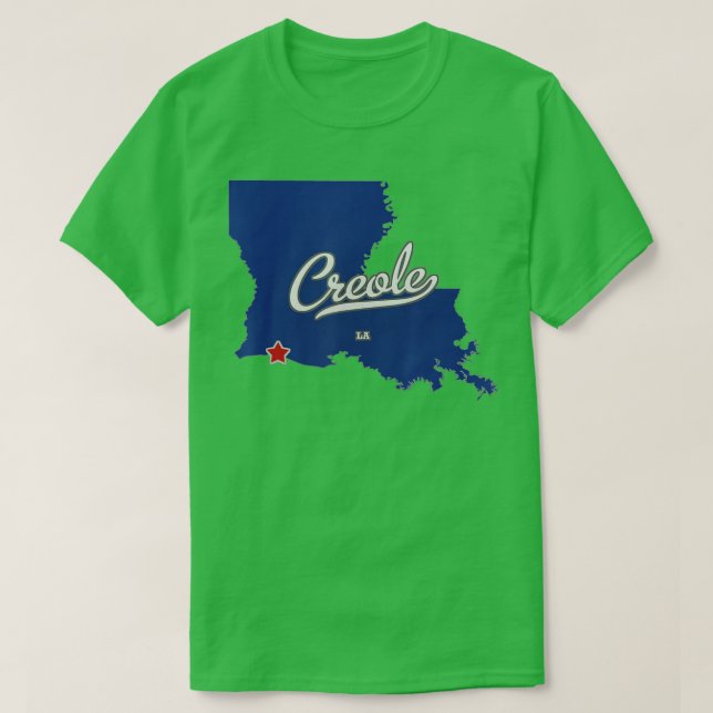 Creole Louisiana LA Map  T-Shirt (Design Front)