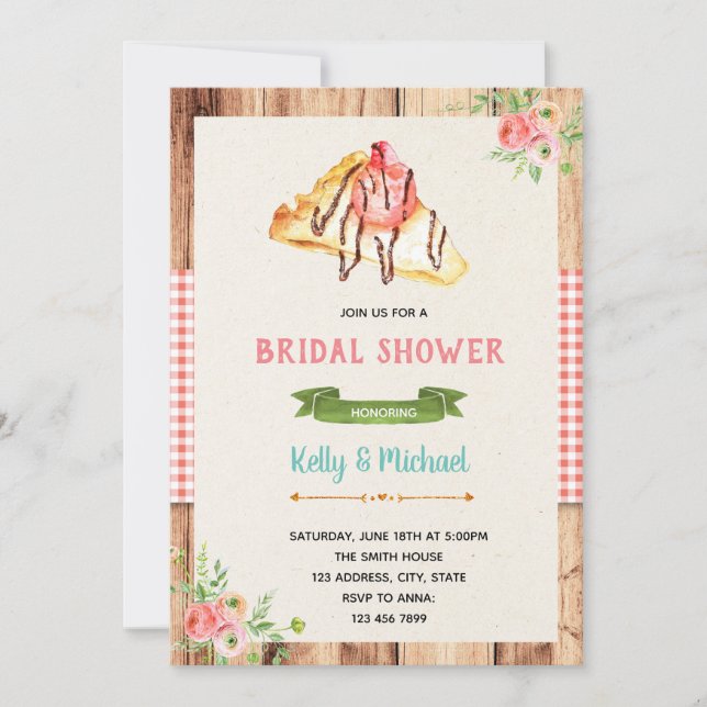 Crepe bridal shower invitation (Front)