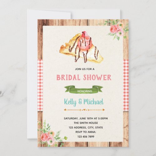 Crepe bridal shower invitation