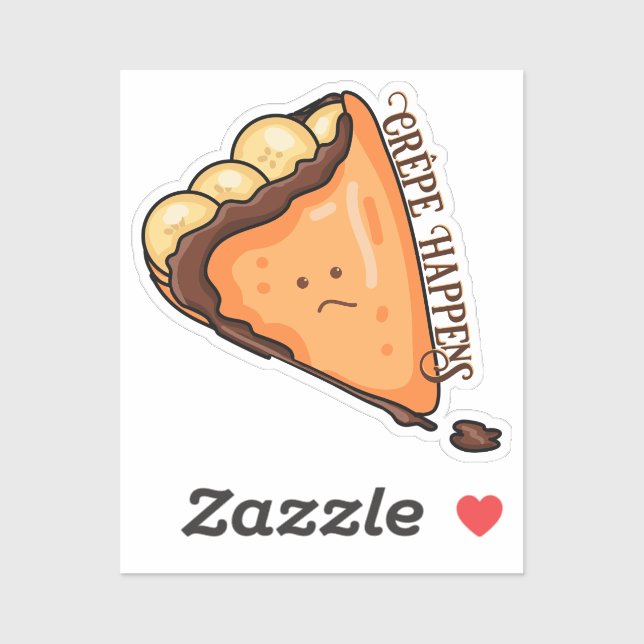 Crêpe Happens Food Pun Sticker (Sheet)