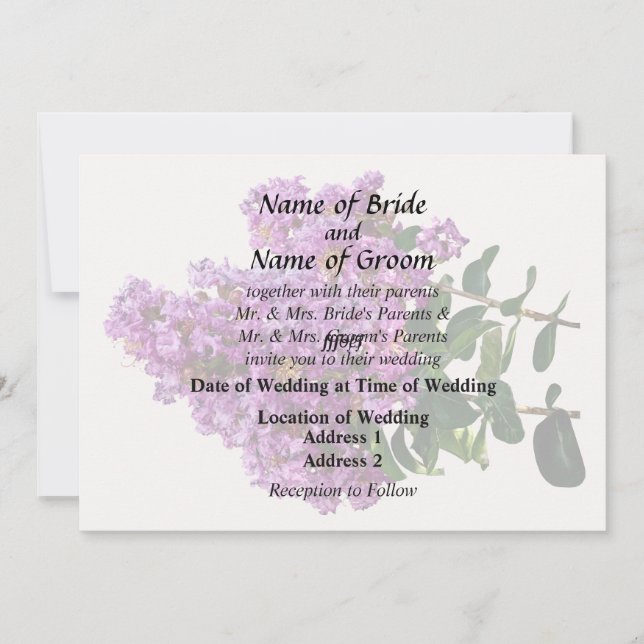 Crepe Myrtle Invitation (Front)