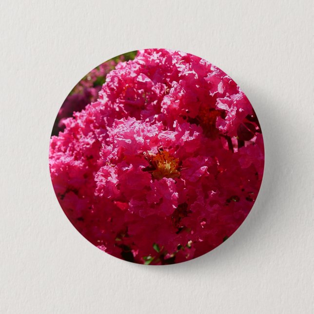 Crepe Myrtle Tree Magenta Floral Button (Front)