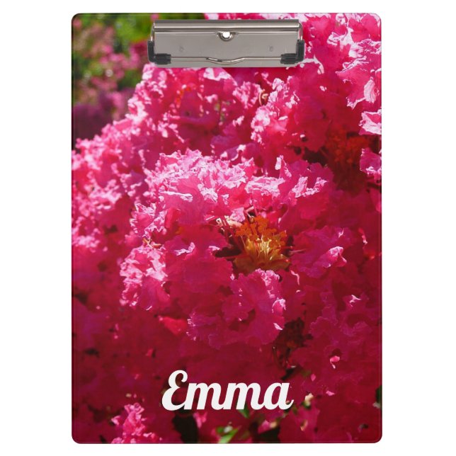 Crepe Myrtle Tree Magenta Floral Clipboard (Front)